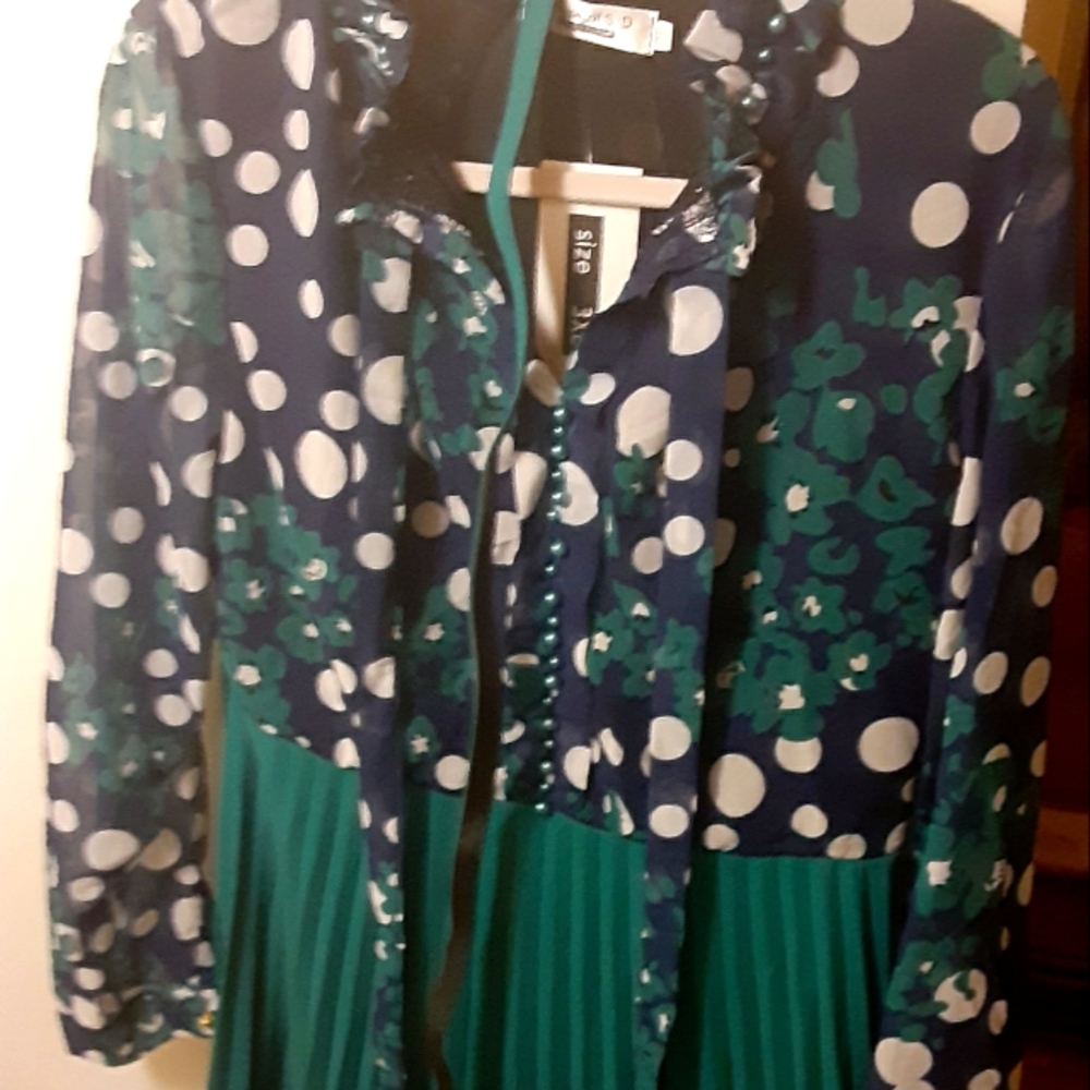 Emerald Green & Blue Dress